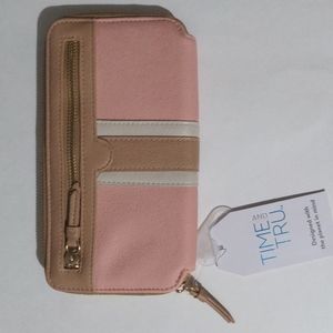 Time and Tru Women's Pink & Brown Wallet. NWT